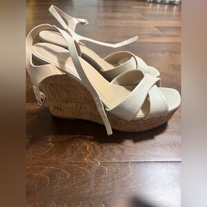 Beige Wedge Sandals